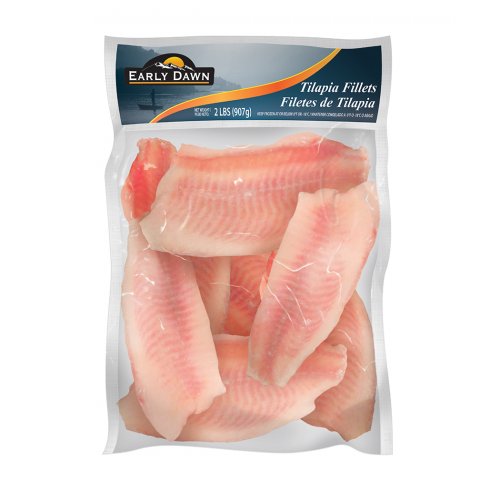 Bag of Early Dawn tilapia fillets 2 LBS (907 g)
