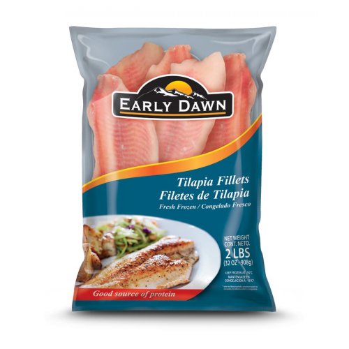 Bag of Early Dawn tilapia fillets 2 LBS 